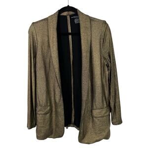 Majestic Filatures 3 Metallic Bronze Open Blazer M Soft Touch Holiday Minimalist
